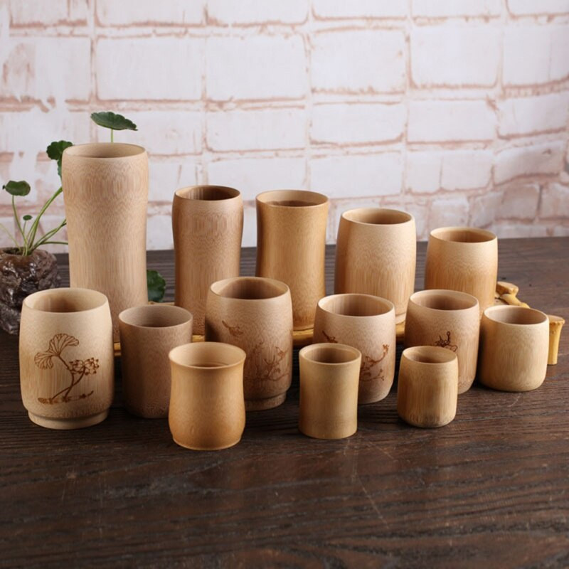 Φυσικό φλιτζάνι μπαμπού Drinking Tea Beer Vintage Coffee Juice Milk Cup Ξύλινο φλιτζάνι πρωινού γάλακτος πρωινού