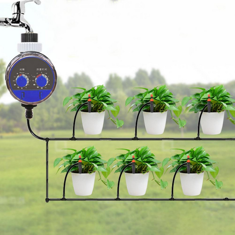 1 set de temporizator digital de apă excelent mini temporizator automat de apă pentru grădină de casă, supapă cu bilă, temporizator de irigare pentru instrument de grădină