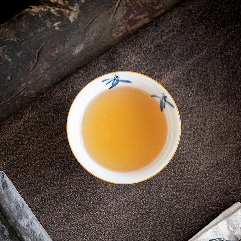 70 ml tiszta, kézzel festett pillangó orchidea teásserleg fehér porcelán teáscsésze Kung fu tea mesterpohár teásedény ceremónia