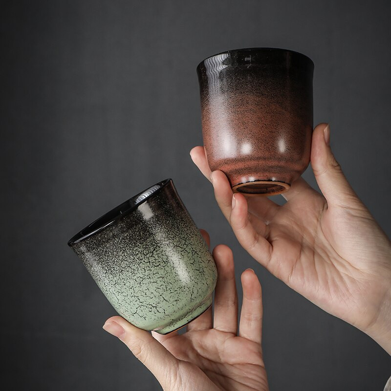 Keraminis arbatos puodelis kavos puodelis vandens stiklinis bokalas alus Zen Kung Fu Drink Cup espreso puodelis Didelės talpos 230 ml ir 180 ml gėrimų indai
