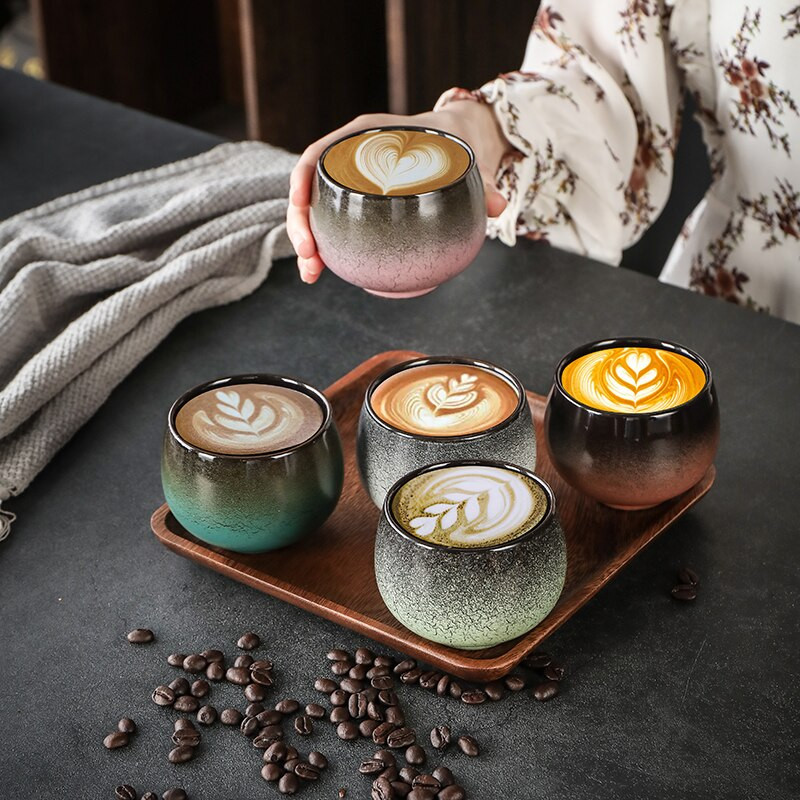 Keraminis arbatos puodelis kavos puodelis vandens stiklinis bokalas alus Zen Kung Fu Drink Cup espreso puodelis Didelės talpos 230 ml ir 180 ml gėrimų indai