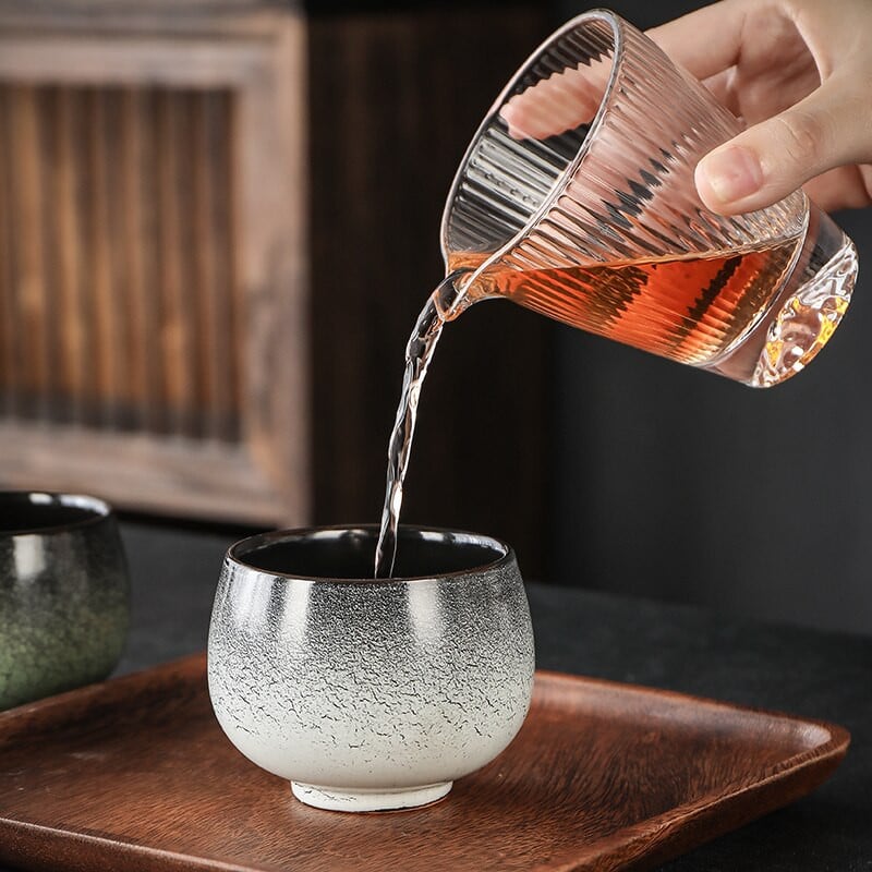 Keraminis arbatos puodelis kavos puodelis vandens stiklinis bokalas alus Zen Kung Fu Drink Cup espreso puodelis Didelės talpos 230 ml ir 180 ml gėrimų indai