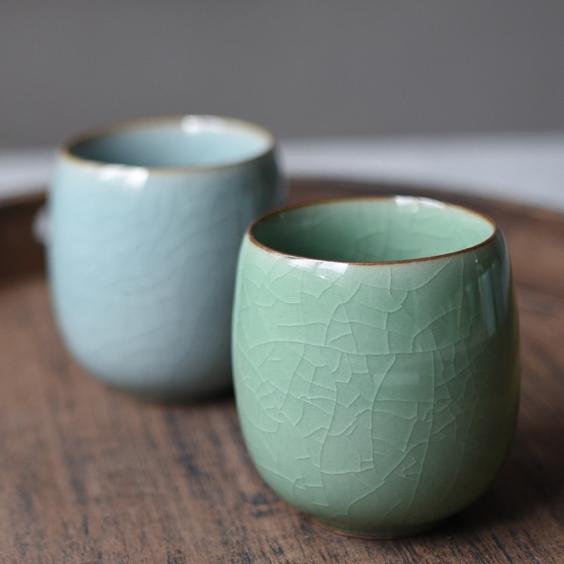 CHANSHOVA 220 ml stil tradițional chinezesc celadon crackle din ceramică ceașcă de ceai cești de cafea cană set de ceai din porțelan din China H318