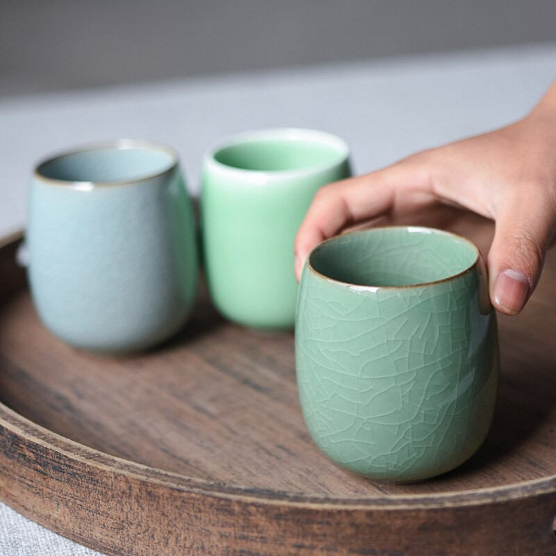 CHANSHOVA 220 ml stil tradițional chinezesc celadon crackle din ceramică ceașcă de ceai cești de cafea cană set de ceai din porțelan din China H318