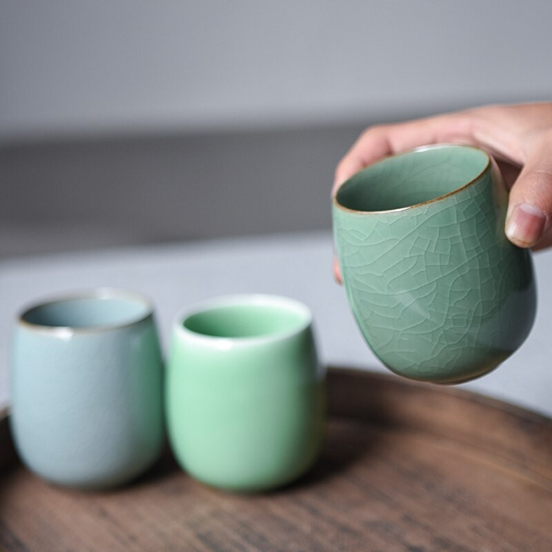 CHANSHOVA 220 ml stil tradițional chinezesc celadon crackle din ceramică ceașcă de ceai cești de cafea cană set de ceai din porțelan din China H318