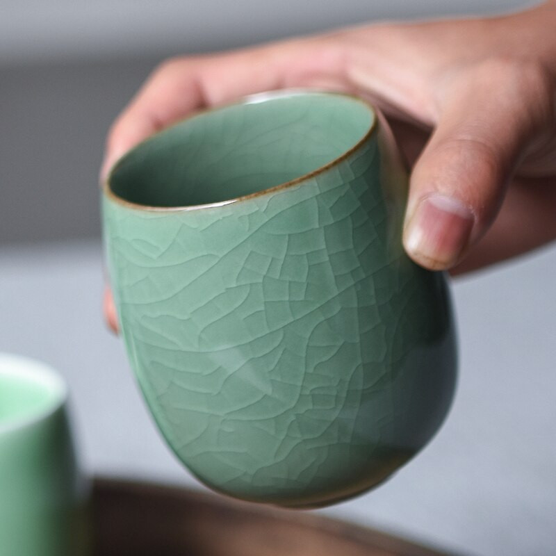 CHANSHOVA 220 ml stil tradițional chinezesc celadon crackle din ceramică ceașcă de ceai cești de cafea cană set de ceai din porțelan din China H318