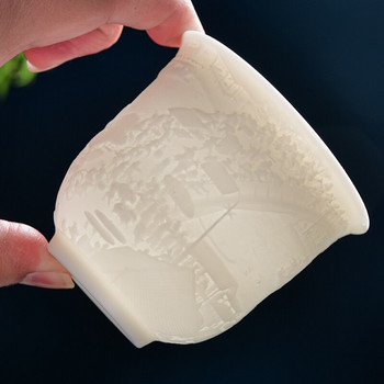 Κινεζικό φλιτζάνι τσαγιού από λευκή πορσελάνη Χέρι Τρισδιάστατο ανακούφιση Μπολ Τσάι Μεγάλης χωρητικότητας Αξεσουάρ Master Cup