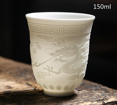 Ceai de ceai din portelan alb chinezesc de mana Bol de ceai in relief tridimensional pentru set de cani de ceai de capacitate mare Accesorii Master Cup