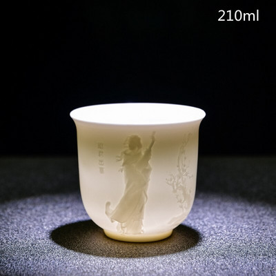 Ceai de ceai din portelan alb chinezesc de mana Bol de ceai in relief tridimensional pentru set de cani de ceai de capacitate mare Accesorii Master Cup