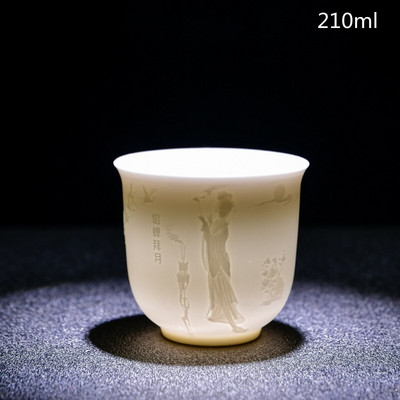 Ceai de ceai din portelan alb chinezesc de mana Bol de ceai in relief tridimensional pentru set de cani de ceai de capacitate mare Accesorii Master Cup