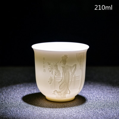 Ceai de ceai din portelan alb chinezesc de mana Bol de ceai in relief tridimensional pentru set de cani de ceai de capacitate mare Accesorii Master Cup