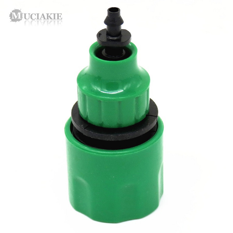 MUCIAKIE 2PCS greito sujungimo adapteris su 1/4 (ID 4 mm) arba 3/8 colio (8 mm) spygliuota jungtimi, skirta laistyti sodui laistyti