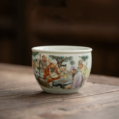 Κινέζικα Eight Immortal Tea Cup Κεραμικές αντίκες κούπες καφέ Όμορφο φλιτζάνι τσαγιού Teaware Ένα φλιτζάνι τσαγιού κούπες καφέ