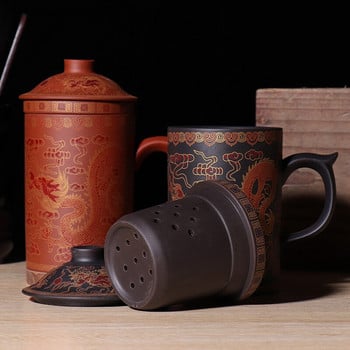 Yixing Χειροποίητο Purple Clay Pu\'er Tea Cup με φίλτρο Κεραμικά φλιτζάνια Γραφείο Φλιτζάνια Νερού Δώρο Ταξιδιωτικό Kung Fu Tea Ποτά