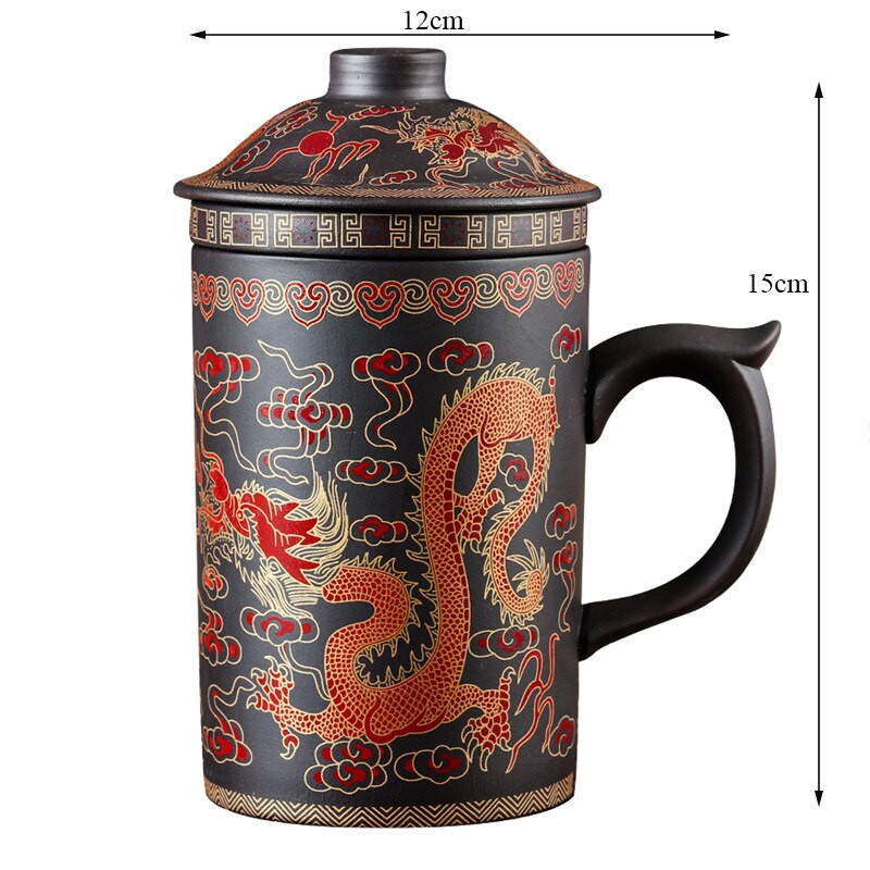 Yixing kézzel készített lila agyag pu'er teáscsésze szűrős kerámia csészékkel Irodai vizescsészék Ajándék utazási Kung Fu teáskészlet Italkészlet