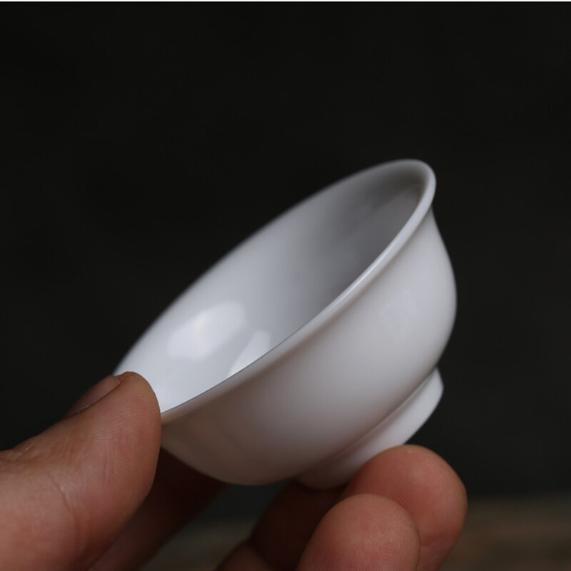 6db/tétel 45ml kínai vékony kung fu teáscsésze készlet kerámia csészék Fehér teás tál teaszertartáshoz Chaozhou teáscsésze