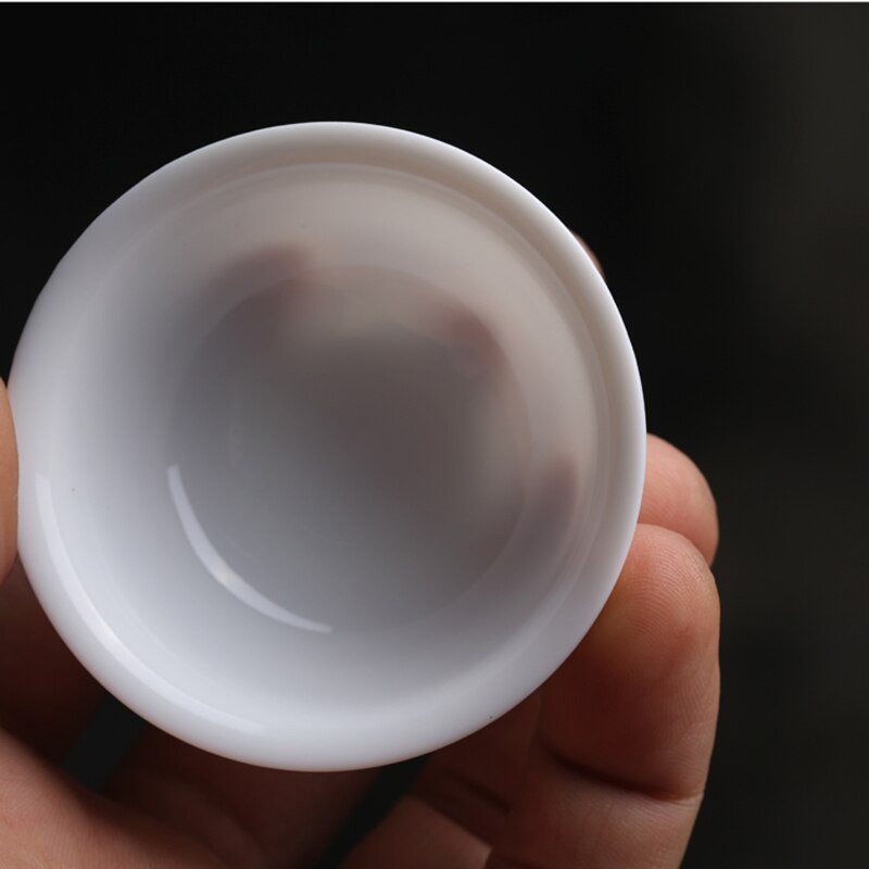 6db/tétel 45ml kínai vékony kung fu teáscsésze készlet kerámia csészék Fehér teás tál teaszertartáshoz Chaozhou teáscsésze