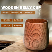 Fa nagy hasú csészék Kézzel készített natúr lucfából készült csészék Sör Tea Kávé Tej Vizes Csésze Konyhai Bár Italáru Dropshipping