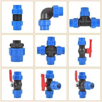 20/25/32/40/50mm Tee Cross Plug Σωλήνας PVC PE Χάλκινος πυρήνας Πλαστικός σύνδεσμος βαλβίδας Garden Agriculture Irrigation