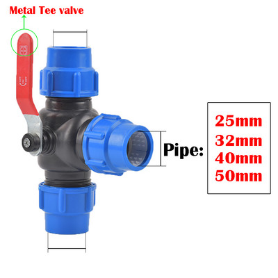 20/25/32/40/50 mm tee ristpistik PVC PE toru vasest südamikuga plastklapi ühenduspesa Aed Põllumajandus Kastmine