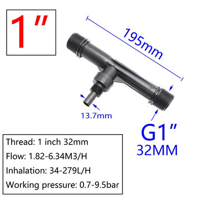 Irrigation Venturi Fertilizer Injector Αρσενικό 3/4 1/2 1" 1.5" Automatic Fertilizer Kit Irrigation Venturi Mixer Injector 1 τεμ.