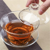 Gaiwan vastag üveg tea csésze magas hőálló Grab tea - kisütő kézi kung fu tea játék