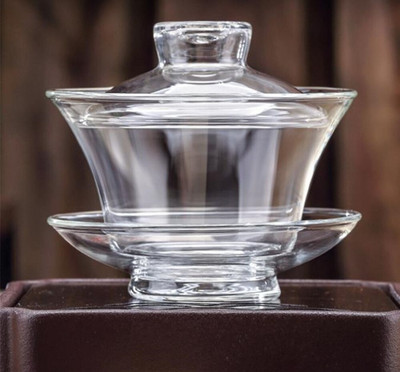Gaiwan vastag üveg tea csésze magas hőálló Grab tea - kisütő kézi kung fu tea játék