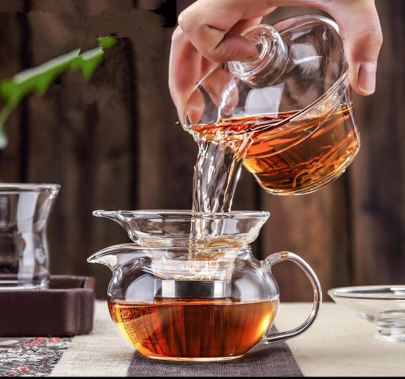 Gaiwan vastag üveg tea csésze magas hőálló Grab tea - kisütő kézi kung fu tea játék
