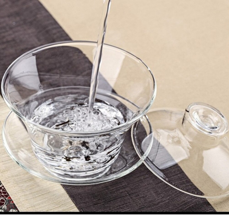Gaiwan vastag üveg tea csésze magas hőálló Grab tea - kisütő kézi kung fu tea játék