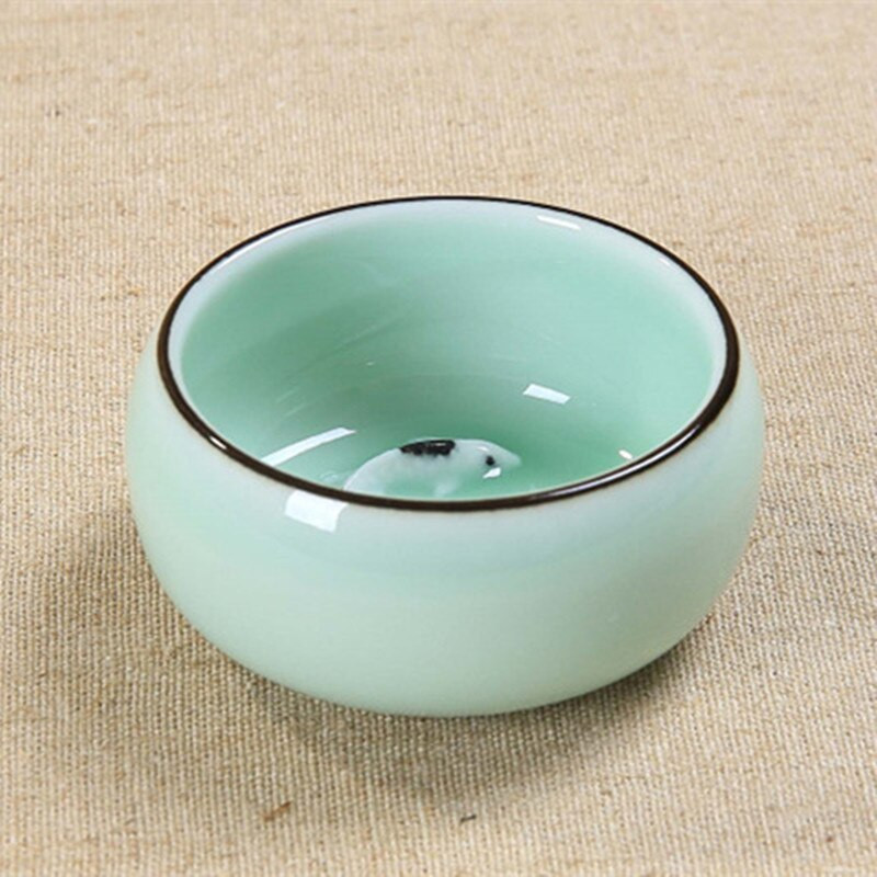 Kínai celadon porcelán teáscsészék Kerámia Kung Fu teáscsésze Kerámia teáskanna fazekas teáscsésze tál hal teáscsésze karácsonyi ajándékok
