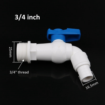 1 kom PVC 1/2 3/4 inča Ventil za slavinu s muškim navojem Spojite na 16 mm meko crijevo 1/2" 3/4" slavinu za vrtno crijevo Ventil za navodnjavanje biljaka