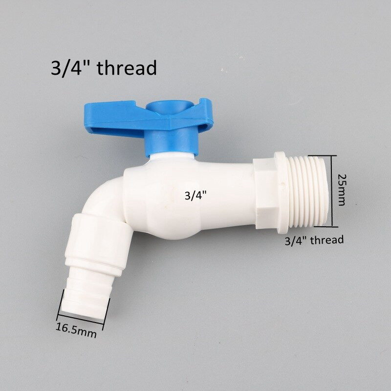 1 kom PVC 1/2 3/4 inča Ventil za slavinu s muškim navojem Spojite na 16 mm meko crijevo 1/2" 3/4" slavinu za vrtno crijevo Ventil za navodnjavanje biljaka