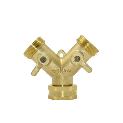 Sárgaréz csatlakozó 3/4" - 2 utas csap 5/8" mellbimbós vízelosztó 3/4" dugós Y kerti csap gyorscsatlakozós öntözőszelep 1db