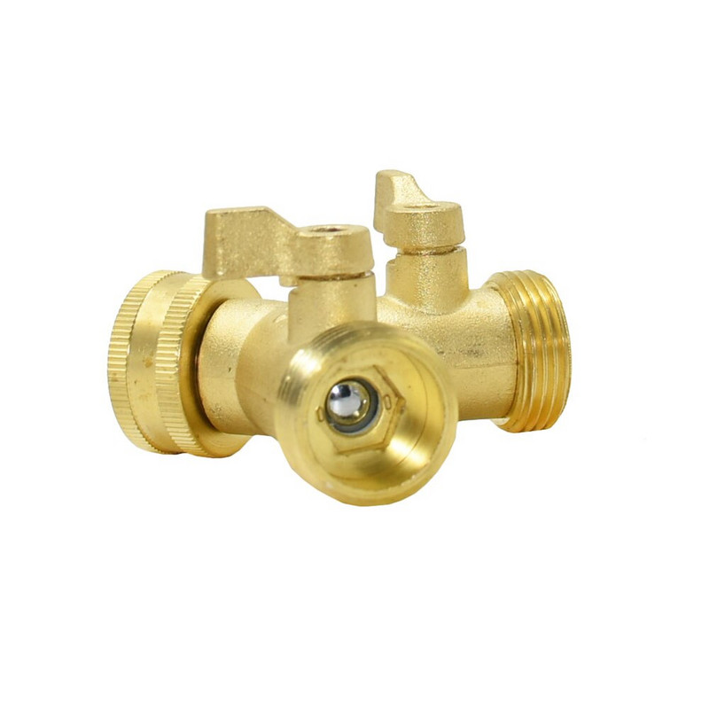 Sárgaréz csatlakozó 3/4" - 2 utas csap 5/8" mellbimbós vízelosztó 3/4" dugós Y kerti csap gyorscsatlakozós öntözőszelep 1db