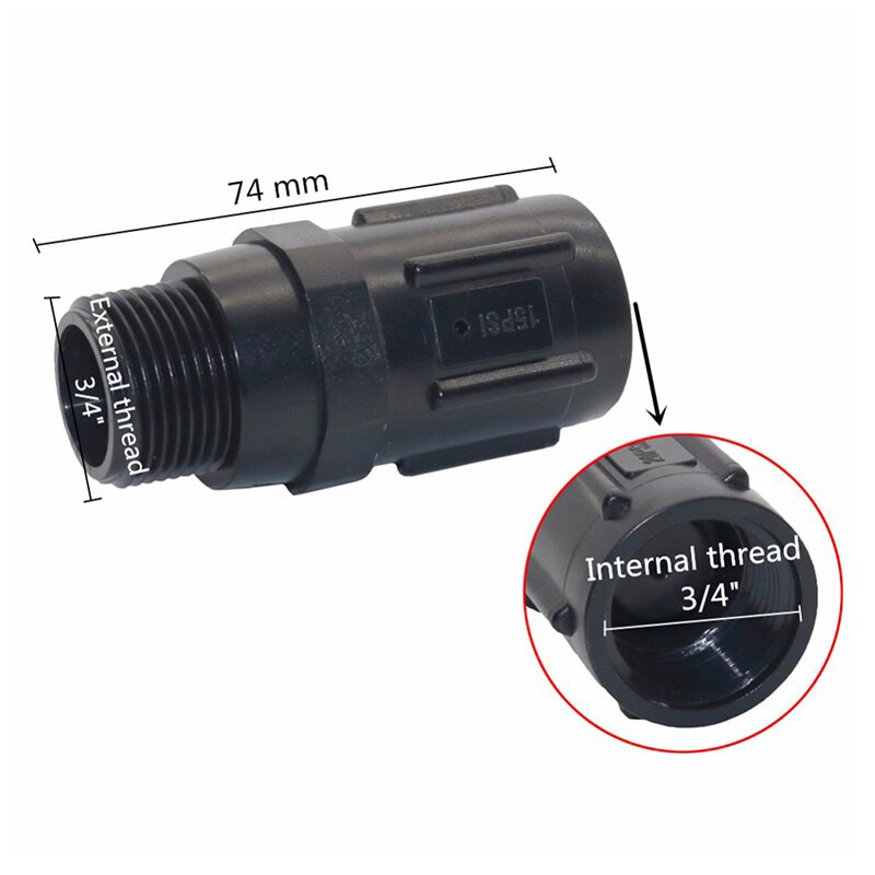 15PSI-45PSI előre beállított nyomásszabályozók 3/4" BSP menettel csökkentik a bejövő víz nyomását a kerti csepegtető rendszerhez 1 db