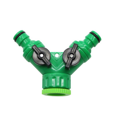 2 utas kerti csapvízelosztó csatlakozó menetes 1/2" 3/4" kerti tömlő Y osztó öntözés állítható kapcsoló vezérlőszelep 1 db