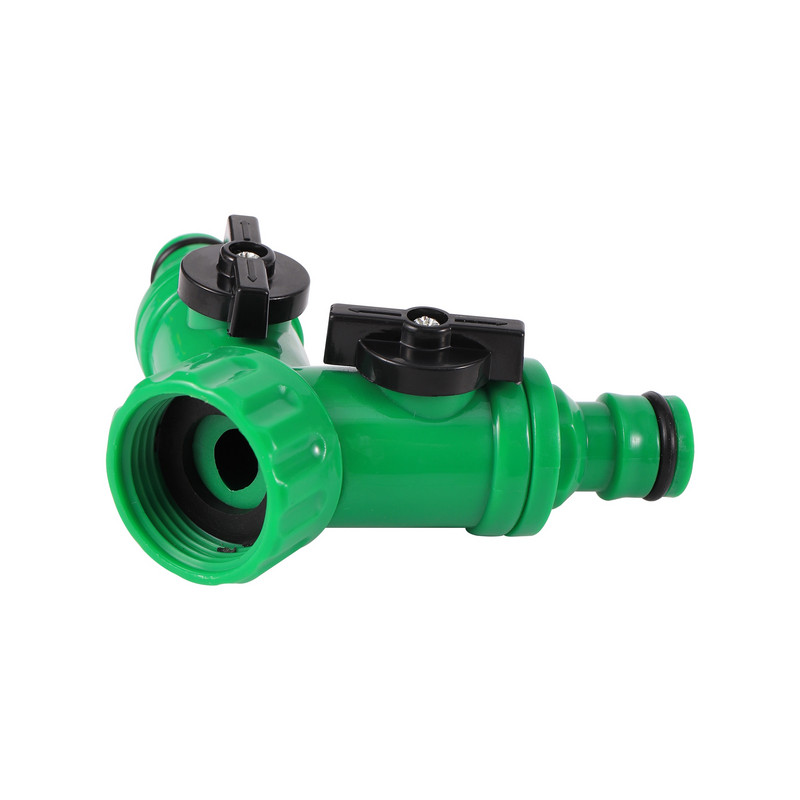 2 utas kerti csapvízelosztó csatlakozó menetes 1/2" 3/4" kerti tömlő Y osztó öntözés állítható kapcsoló vezérlőszelep 1 db