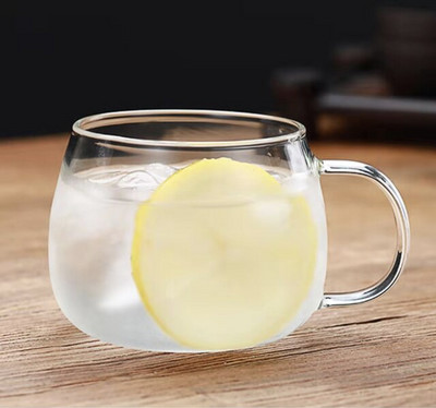 Creative Glass Tea Infuser csésze átlátszó szűrő fogantyúval bambusz fedél Hőálló virág teáscsésze Irodai teás bögre Italkészlet
