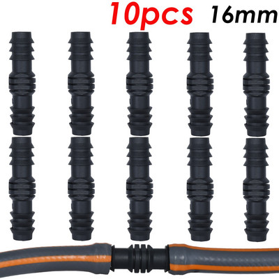 SPRYCLE 10PCS 16mm spojnice Ravni konektor Mikro navodnjavanje kap po kap 1/2'' PE cijev Cijev Popravak crijeva Priključak Zalijevanje vrta