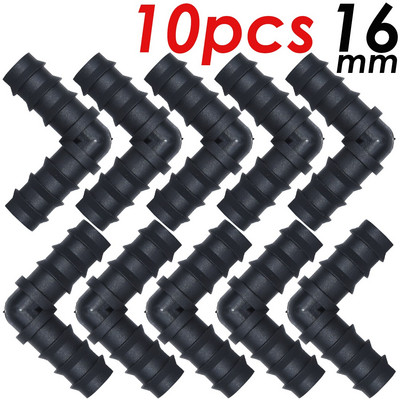 SPRYCLE 10PCS 16mm spojnice Ravni konektor Mikro navodnjavanje kap po kap 1/2'' PE cijev Cijev Popravak crijeva Priključak Zalijevanje vrta