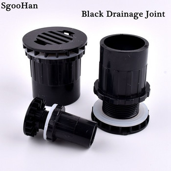 Μαύρο ID 20~50mm PVC σωλήνας ευθεία ενυδρείο Fish Tank Joint Home DIY Water Supply Tube Drain Fittings Dranage Ebow Connectors