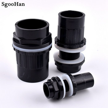 Μαύρο ID 20~50mm PVC σωλήνας ευθεία ενυδρείο Fish Tank Joint Home DIY Water Supply Tube Drain Fittings Dranage Ebow Connectors