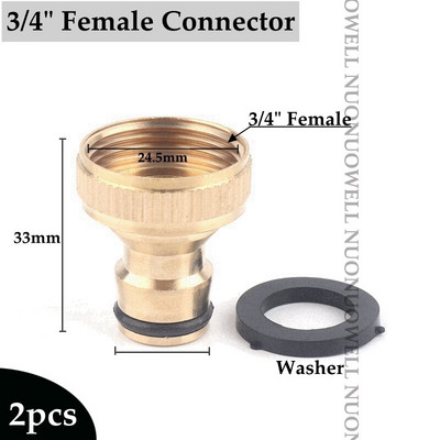 2 vnt žalvario sodo vandens jungtys Žarnos jungtis Virtuvės vandens čiaupo adapteris Automobilių plovimo vandens pistoletas Greitų jungčių jungiamosios detalės su poveržle