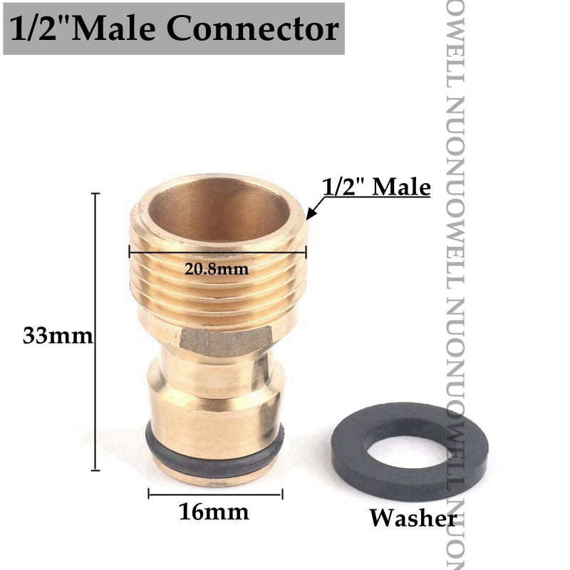 2 vnt žalvario sodo vandens jungtys Žarnos jungtis Virtuvės vandens čiaupo adapteris Automobilių plovimo vandens pistoletas Greitų jungčių jungiamosios detalės su poveržle