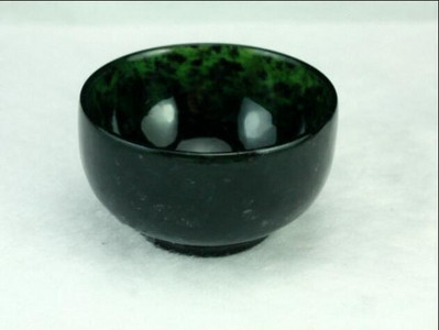 Ceașă de ceai din jad întunecat Lantian natural rafinat, sculptate manual, cu piatră de jad negru-verde, cești de ceai Kung Fu.