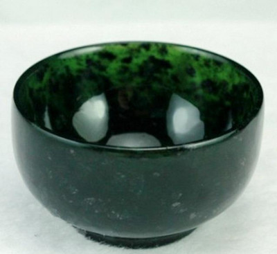 Εξαιρετικό φυσικό φλιτζάνι τσάι Lantian Dark Jade Χειροποίητο σκαλισμένο στο χέρι Μαύρο-πράσινο νεφρίτη με πέτρα υγείας Φλιτζάνια τσαγιού Kung Fu Teaware