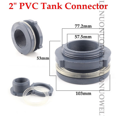 Conector pentru rezervor de apă din PVC, 1 buc. Conectori filetate pentru rezervorul de pește, accesorii pentru țevi de scurgere pentru rezervor de apă, îmbinări pentru acvariu, fitinguri pentru țevi de apă