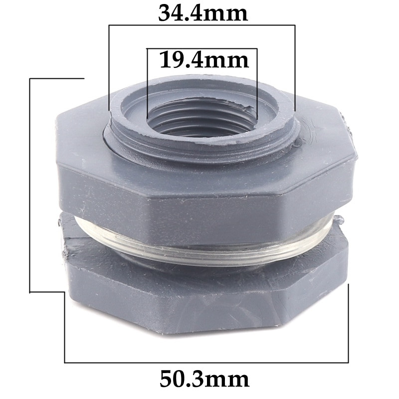 Conector pentru rezervor de apă din PVC, 1 buc. Conectori filetate pentru rezervorul de pește, accesorii pentru țevi de scurgere pentru rezervor de apă, îmbinări pentru acvariu, fitinguri pentru țevi de apă