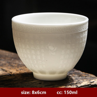 Boutique keramička šalica za čaj velikog kapaciteta Ručno izrađena trodimenzionalna reljefna šalica za čaj Kineska zdjela za čaj Set za čaj Dodaci Master Cup