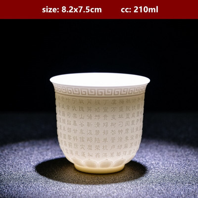 Boutique keramička šalica za čaj velikog kapaciteta Ručno izrađena trodimenzionalna reljefna šalica za čaj Kineska zdjela za čaj Set za čaj Dodaci Master Cup